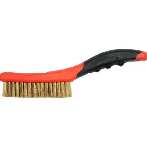 Wire brush YATO YT-6344, black/orange plastic housing, PVC and rubber handle, 260 mm depth