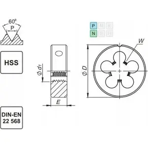 Метчик FANAR NARZYNKA M42 DIN-22568 (6g) HSS 800 — нарезной инструмент M42, DIN 22568, допуск 6g