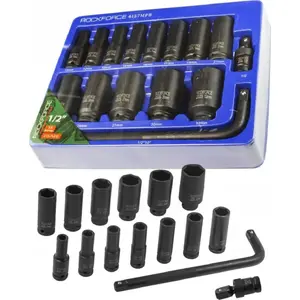 Набор ударных насадок 1/2" 15 предметов — Rockforce RF-4157MPB
