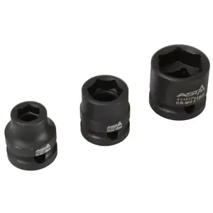 Socket set Asta A-SS151 1/2" impact short rail-mounted sockets, 15 pcs