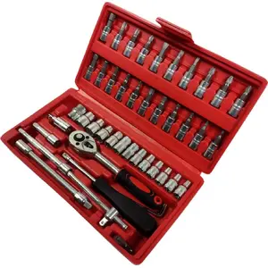 Socket and Bit Set Silver SK-046-01 — 1/4" drive, 46 pieces