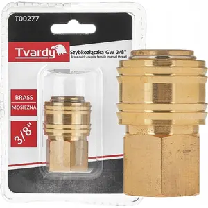 Brass Quick Coupling Tvardy female G 3/8" – threaded hose fitting, pack options 1/10/100