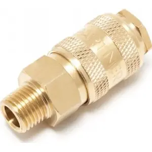 Pneumatic Quick Connector with Valve PARTNER PA-BSE1-2SM – 1/4" External Thread, Brass