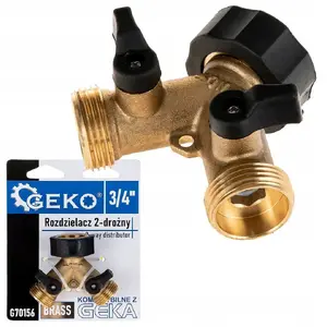 2-way Faucet Diverter GEKO GW 3/4" x 2 GZ 3/4" with Ball Valves (10/60)