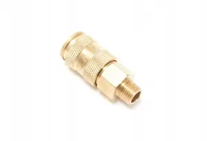 Quick-connect pneumatic coupling with valve, Forsage F-BSE1-3SM — external 3/8" thread, brass