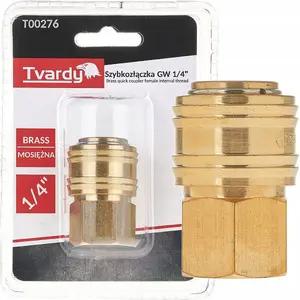 Brass Quick Connector Tvardy female thread 1/4" (GW) — pack options 1/10/100