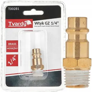 Brass male threaded connector Tvardy GZ 1/4" (male) for fluid and pneumatic fittings