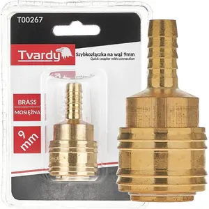Brass Hose Quick Connector Tvardy female for 9 mm hose