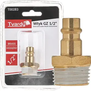 Медный/латунный штуцер Tvardy GZ 1/2" — наружная резьба GZ 1/2" (упаковки)