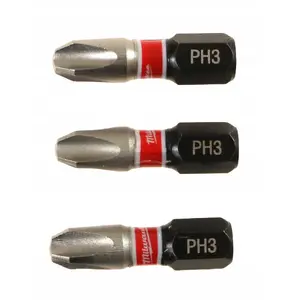 Screwdriver Bit PH3 x 25 mm, 3 pcs — MILWAUKEE 4932500354