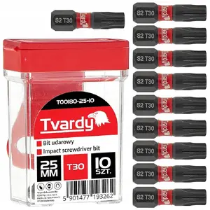 Impact bit T30 25 mm S2 Tvardy — 10 pcs box