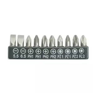 Screwdriver bit set Dedra 18A07S11 — 10 pcs, 25 mm length