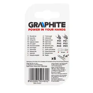 Screwdriver bit GRAPHITE 56H540, drive size 1/4", length 25 mm, weight 26 g