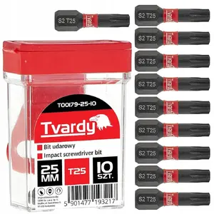 Impact bit Tvardy T25 25 mm S2 – pack of 10 (box options 10/100/1200)