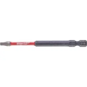 Screwdriver Bit MILWAUKEE BIT SHOCKWAVE TX15×90 mm for impact drivers, high-torque Torx tip