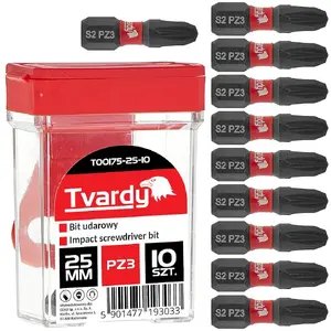 Screwdriver Bit PZ3 25 mm S2, Tvardy — pack of 10
