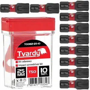 Impact screwdriver bit T50 25 mm S2 by Tvardy — pack of 10 (box 120)