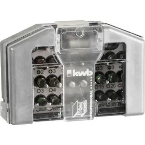 Screwdriver bit set EINHELL 118800 — 32 pcs, Phillips Pozidriv Slot Torx, hex shank, steel bits, plastic case