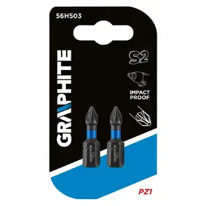 Screwdriver bit GRAPHITE 56H503 — Pozidriv PZ1, 1/4" drive, 25 mm length