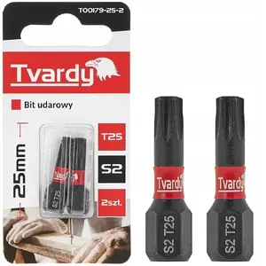 Impact bit Tvardy T25 25 mm S2 — pack sizes: 2/10/50/500