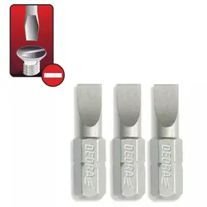 Screwdriver bit set Dedra 18A00SL650-03 — 3 pcs, flat tips, 25 mm length