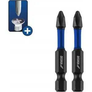 Screwdriver Bits Dedra Phillips PH2 x 50 mm impact, 2 pcs