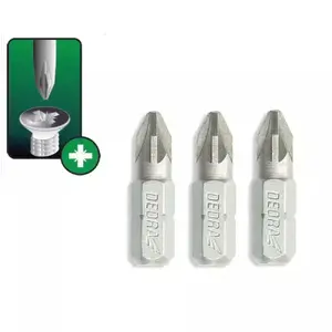 Screwdriver bit set Dedra 18A01PZ10-03 — 3 pcs, Pozidriv tips, 25 mm length