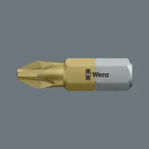Wera Titanium PH Bit 851/1 TiN PH3 x 25 mm – Phillips screwdriver bit, model 05480173001