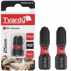 Tvardy impact PH3 screwdriver bit S2 25 mm — pack quantity 2/10/50/500