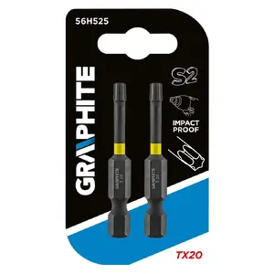 Screwdriver bit GRAPHITE 56H525 — Torx Plus TX20, 1/4" drive, 50 mm length