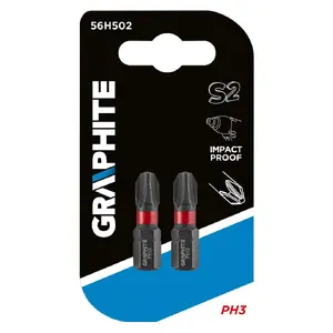 Screwdriver bit GRAPHITE 56H502, 1/4" drive, Phillips PH3, 25 mm length