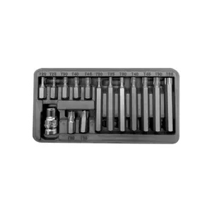 Screwdriver bit set Proline 10745 — 15 pieces, assorted types