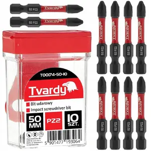 Screwdriver Bit PZ2 50 mm S2, Tvardy — pack of 10 (box 120)