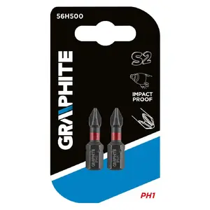 Бита для отвертки GRAPHITE 56H500 PH1, хвостовик 1/4", длина 25 мм