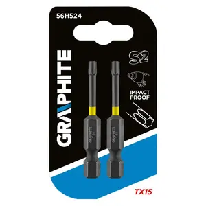 Screwdriver bit GRAPHITE 56H524, Torx Plus TX15, 1/4" drive, 50 mm length