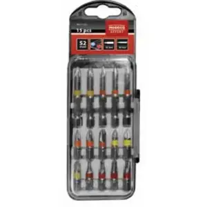 Screwdriver Bit Set MODECO MN-15-542 — 15 pcs PH1-3 PZ1-3 T10-30
