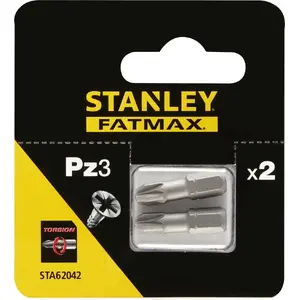 Screwdriver Bits STANLEY Torsion PZ3 x 25 mm, set of 2 (STA62042)