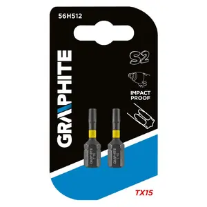 Screwdriver bit GRAPHITE 56H512 — Torx Plus TX15, 1/4" drive, 25 mm length