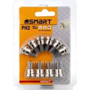 Screwdriver Bits Smart PH2 with 25 mm Stopper, 10 pcs — Smart 29-PH2025S