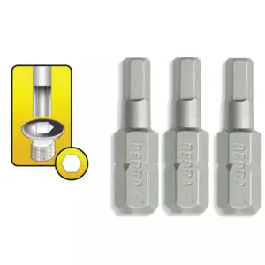 Screwdriver bits set Dedra 18A04H50-03, 3 pcs, 25 mm, hex (metric)