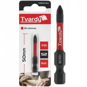 Tvardy screwdriver bit PZ1 50 mm S2 — pack quantities 1/10/50/500