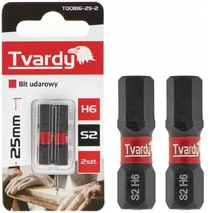 Impact bit Tvardy H6 25 mm S2 — set (2/10/50/500) for impact drivers