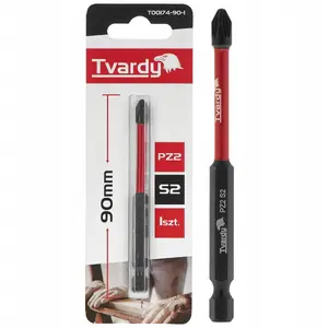 Screwdriver Bit Tvardy PZ2 90 mm S2 — 1/10/50/400 pack sizes