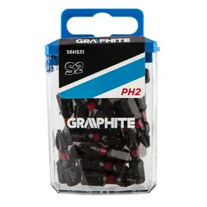 Screwdriver bit GRAPHITE 56H531, 1/4" drive, Phillips PH2, 25 mm length