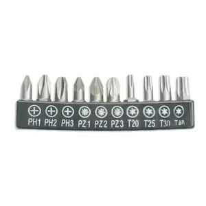 Screwdriver bit set Dedra 18A07S10 — 10 pieces, 25 mm length