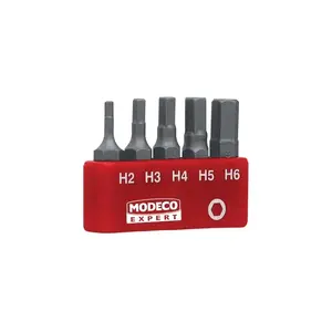 Screwdriver bit set MODECO MN-15-514, 5 pcs 25 mm HEX H2–H6