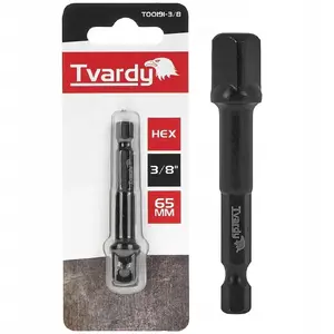 Impact bit adapter Tvardy HEX 3/8" 65 mm for socket use (3/8" drive)