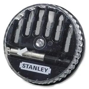 Screwdriver bit set STANLEY 7-piece with 6 Pozidriv bits in storage box