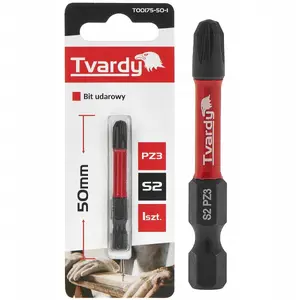Screwdriver Bit PZ3 50mm S2, Tvardy — pack quantities 1/10/50/500