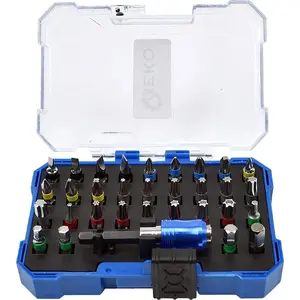 Screwdriver bit set GEKO G30064 with magnetic bit holder, 32 pieces
